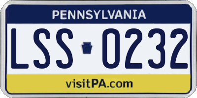 PA license plate LSS0232