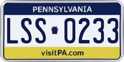 PA license plate LSS0233