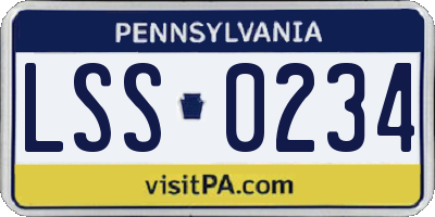 PA license plate LSS0234