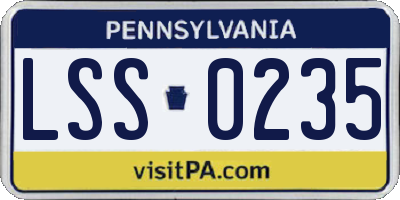 PA license plate LSS0235