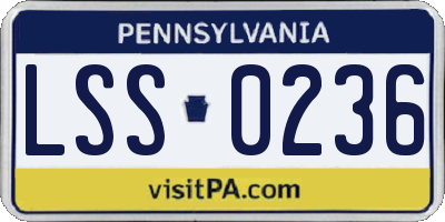 PA license plate LSS0236