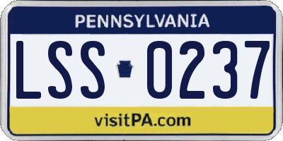 PA license plate LSS0237