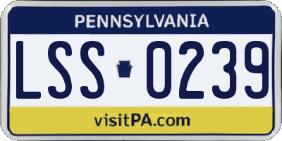 PA license plate LSS0239