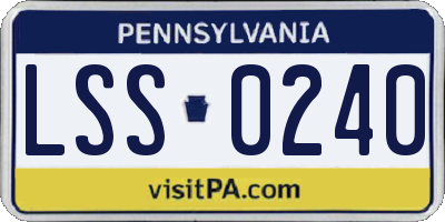PA license plate LSS0240