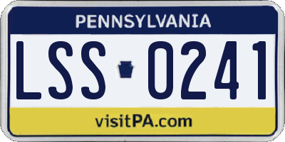 PA license plate LSS0241
