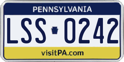 PA license plate LSS0242
