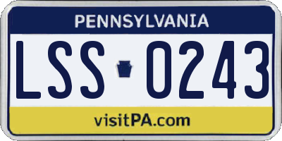 PA license plate LSS0243
