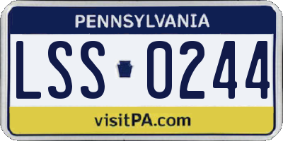 PA license plate LSS0244