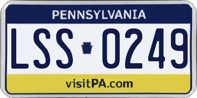 PA license plate LSS0249