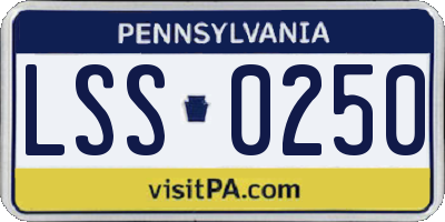 PA license plate LSS0250