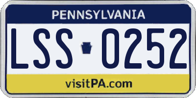 PA license plate LSS0252