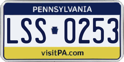 PA license plate LSS0253