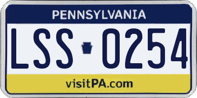 PA license plate LSS0254