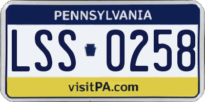 PA license plate LSS0258