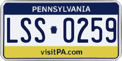 PA license plate LSS0259