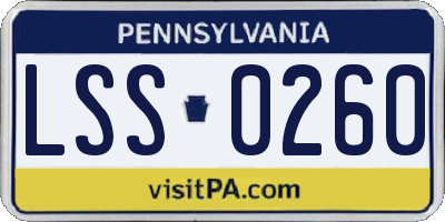 PA license plate LSS0260