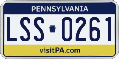 PA license plate LSS0261
