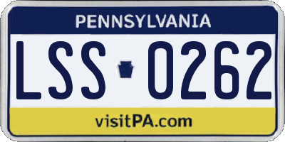 PA license plate LSS0262