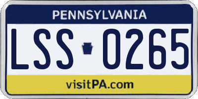 PA license plate LSS0265