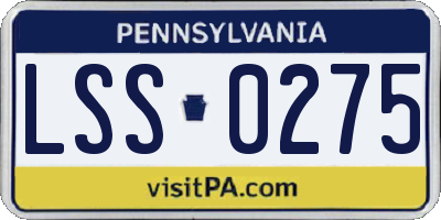 PA license plate LSS0275
