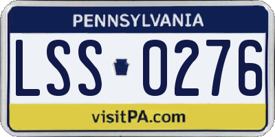 PA license plate LSS0276