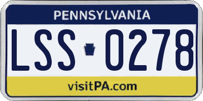 PA license plate LSS0278