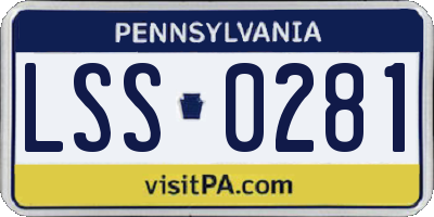 PA license plate LSS0281