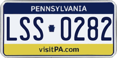 PA license plate LSS0282