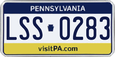 PA license plate LSS0283