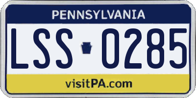 PA license plate LSS0285
