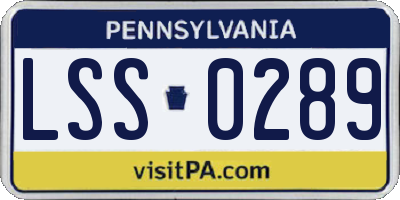 PA license plate LSS0289