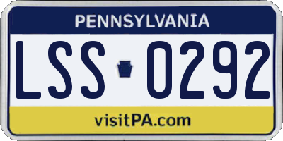 PA license plate LSS0292