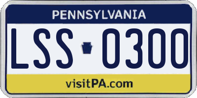 PA license plate LSS0300