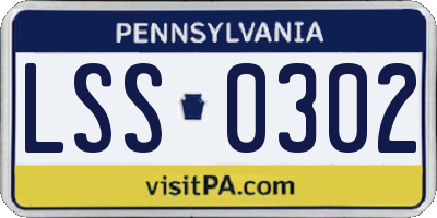 PA license plate LSS0302