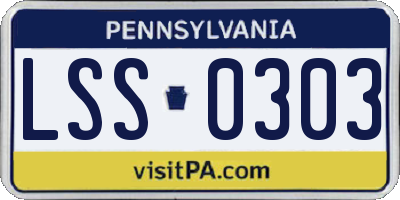PA license plate LSS0303