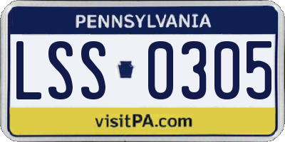 PA license plate LSS0305