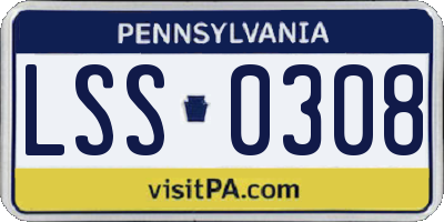 PA license plate LSS0308