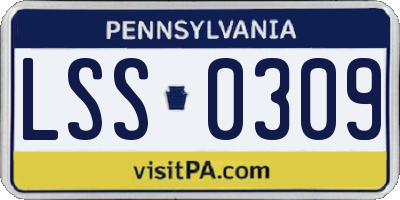 PA license plate LSS0309