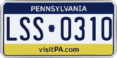 PA license plate LSS0310