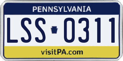PA license plate LSS0311
