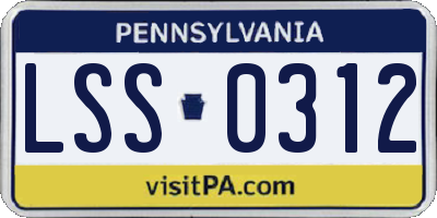PA license plate LSS0312