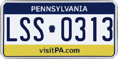 PA license plate LSS0313