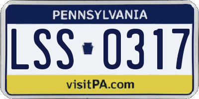 PA license plate LSS0317