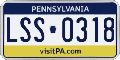 PA license plate LSS0318