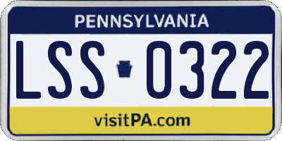PA license plate LSS0322