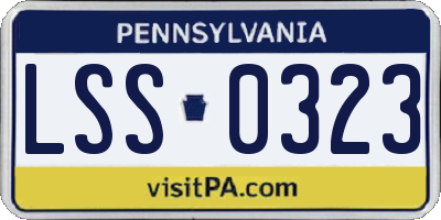 PA license plate LSS0323