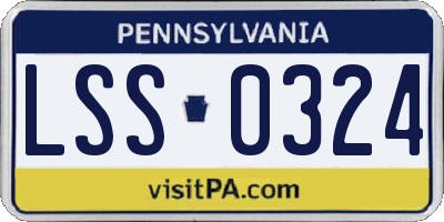 PA license plate LSS0324