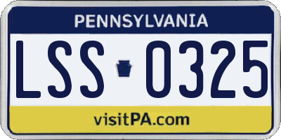PA license plate LSS0325