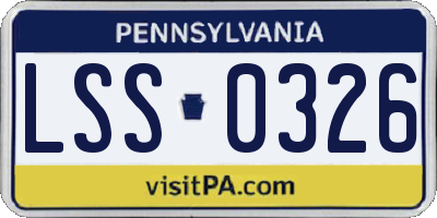 PA license plate LSS0326