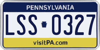 PA license plate LSS0327